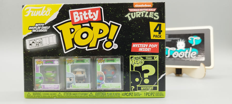 BITTY POP Teenage Mutant Ninja TURTLES 4-Pack Series 1 to 4 with Mystery Bitty Funko Pop Tootle ph