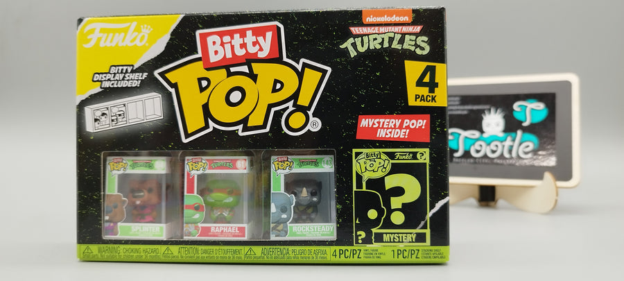 BITTY POP Teenage Mutant Ninja TURTLES 4-Pack Series 1 to 4 with Mystery Bitty Funko Pop Tootle ph