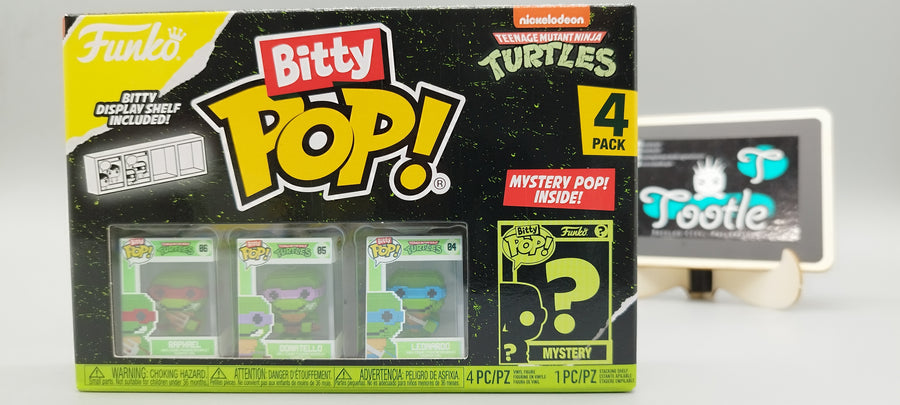 BITTY POP Teenage Mutant Ninja TURTLES 4-Pack Series 1 to 4 with Mystery Bitty Funko Pop Tootle ph