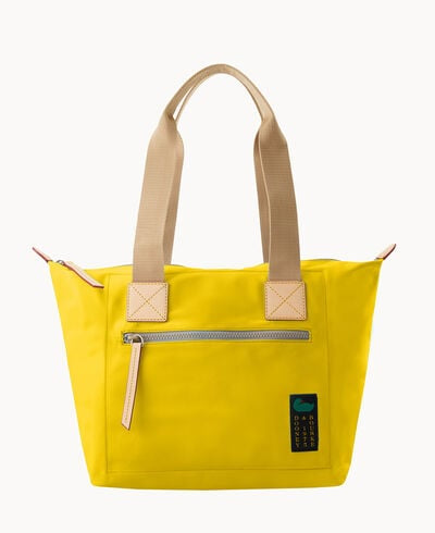Dooney and Bourke Nylon Frint Zip Tote Lemon