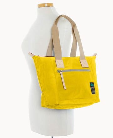 Dooney and Bourke Nylon Frint Zip Tote Lemon