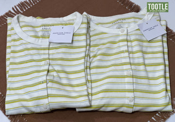 American Eagle Cardigan Mustard Stripe