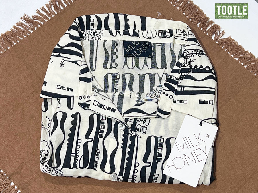 Milk & Honey Printed Blouse Crop Tops
