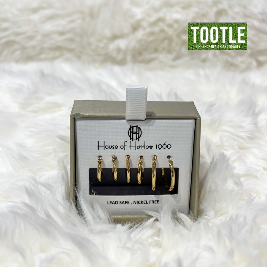 HOUSE OF HARLOW 3 SETS OF EARRINGS