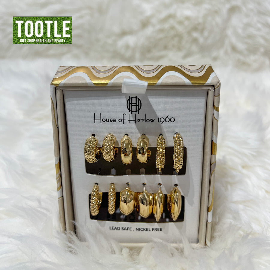HOUSE OF HARLOW  6 SETS OF EARRINGS