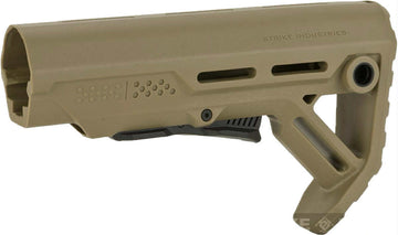 6mm Proshop x Strike Industries Licensed MOD1 Adjustable Stock for M4 Airsoft Riffles by EMG Color: FDE w/ Black QD