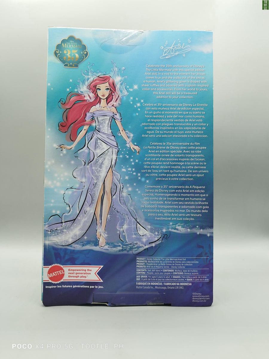 Ariel - Mattel 35th Anniversary The Little Mermaid Ariel Collector Doll (Seafoam Dress) Tootle ph