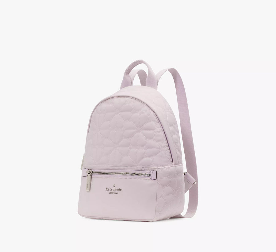 Spade Flower Quilted Fabric Small Backpack