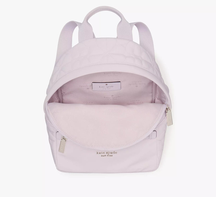 Spade Flower Quilted Fabric Small Backpack