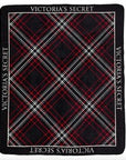 Victoria's Secret Plaid Fleece Throw Sherpa Blanket