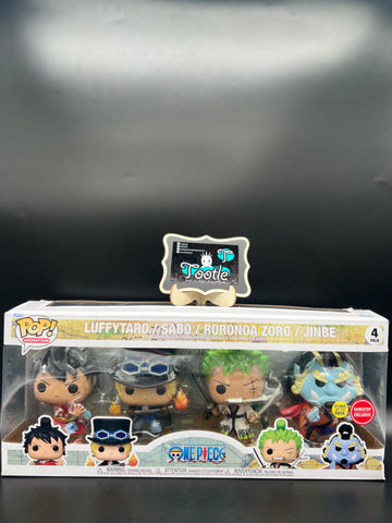 ONE PIECE 4 Pack GITD Gamestop Exclusive LUFFYTARO SABO RORONOA ZORO JINBE Funko Pop Animation Tootle ph