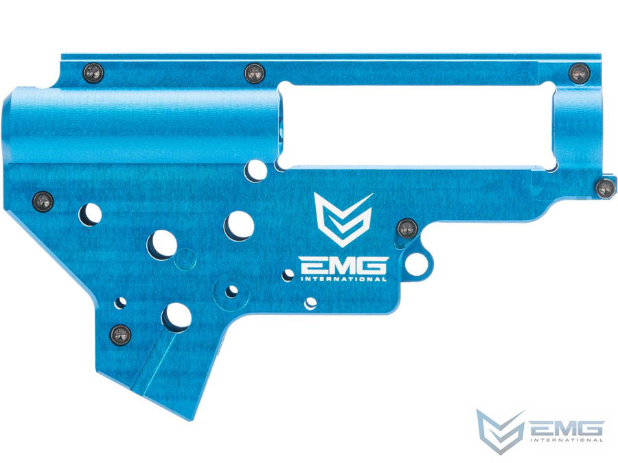 EMG x Retro Arms CZ Billet CNC 8mm Ver.2 Gearbox Shell for M4 / M16 Series Airsoft AEG Rifles (Color: EMG Blue) HPA