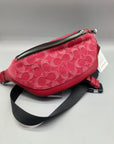 Coach Warren Mini Signature Deni Ruby Red
