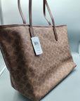 Coach SIG City Tote Bag Tan Brown