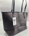 Coach SIG Medium City Tote Bag Walnut Black