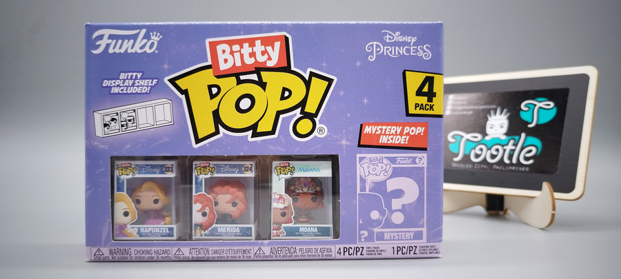 BITTY POP Disney Princess 4-Pack Series 1 to 4 with Mystery Bitty Funko Pop Tootle ph