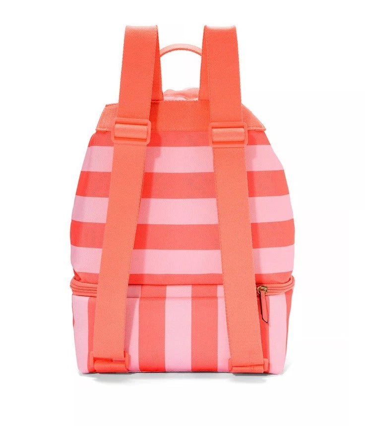 Victoria's Secret Pink & Coral Stripe Beach Cooler Summer Bag